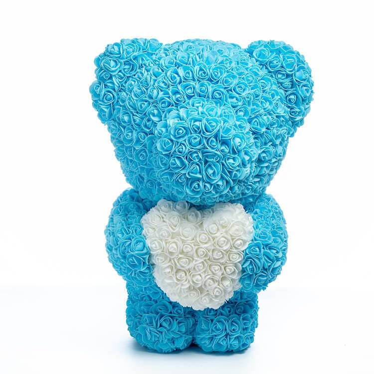 PE Simulation Immortal Rose Bear Love Heart Gift gift null Blue White 25cm 